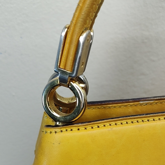 Dior Authentic Vintage Yellow Pebble Leather Square Bucket Bag COA - Picture 3 of 13